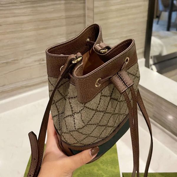 

designer bucket bag luxury brand fashion shoulder bags handbags women vintage classic drawstring classic chains mobile phone wallet cross bo
