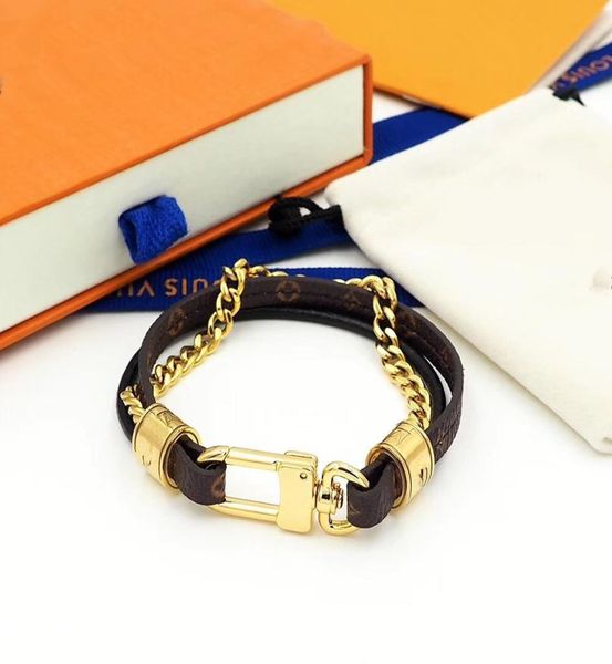 

2020 luxury designer jewelry men bracelets fashion double leather bracelet womens bangle luxury bracelet fashionable jewelry9678140, Golden;silver