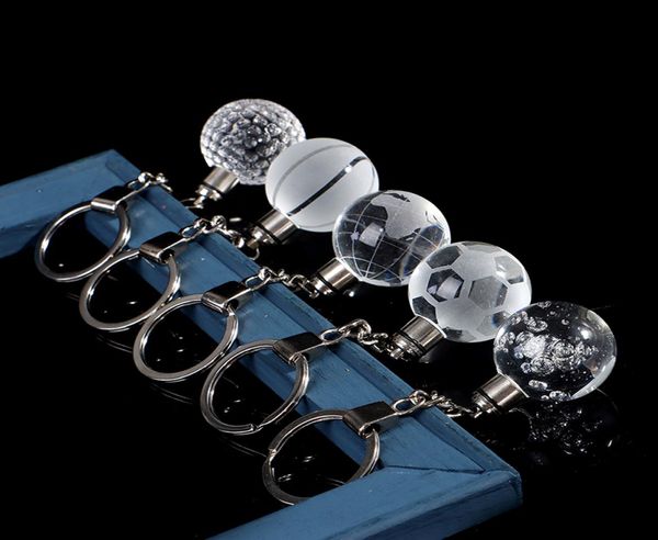 

crystal led light keychain car key ring football basketball earth ball pendant keyring favorite sportsman gifts for boys7093015, Silver
