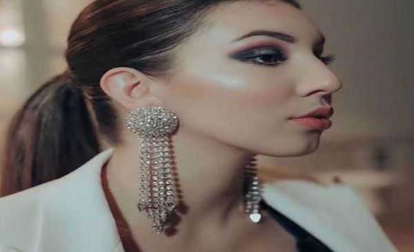 

2022 tassel charm earrings women039s shiny rhinestone shape pendant earrings dinner party fashion jewelry accessories4061613, Golden