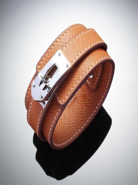 

fashion brand jewelry real leather cuff genuine leather bracelet for women91723291146278, Golden;silver