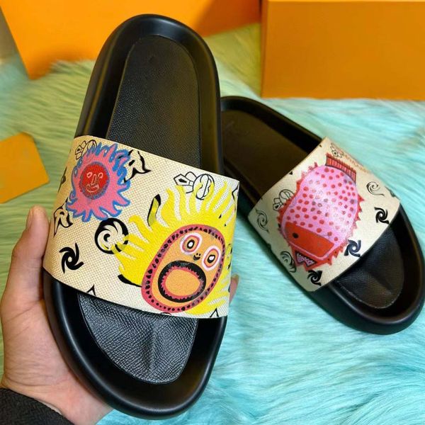 

designer slipper luxury men women sandals brand slides fashion slippers lady slide thick bottom design casual shoes sneakers by shoe10 w387, Black