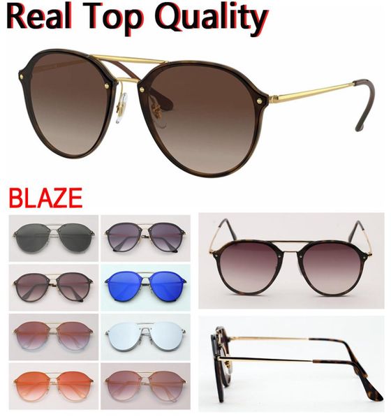 

cloth blaze sunglasses bridge round leather new all sun women glasses shades mens 2021 with case double retailing accessor lbmaw4084794, White;black