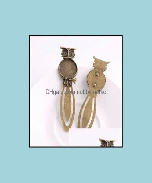 

jewelry settings 20pcslot antique bronze cameo owl steel bookmarks round cabochon blank charms 28x8m drop delivery 2021 1gj4y3844084, Slivery;crystal