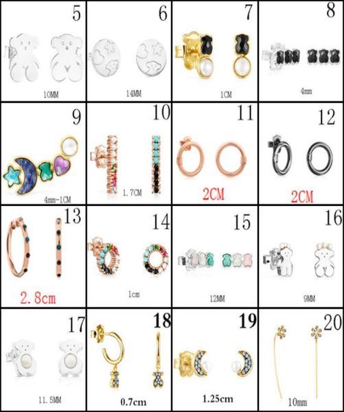 

2020 100 925 sterling silver bear stud earrings classic pierced stud earrings jewelry manufacturers whole 43963900, Golden;silver