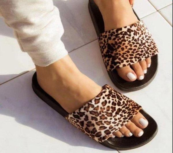 

slippers retro street leopard print female summer korean fashion outer wear oneword home sandals slides women7540503, Black