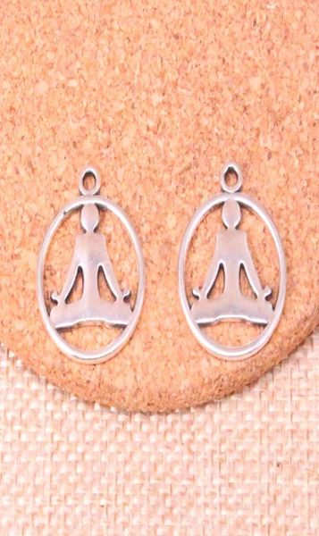 

75pcs charms yoga practitioners 2319mm antique making pendant fitvintage tibetan silverdiy handmade jewelry2231166, Bronze;silver