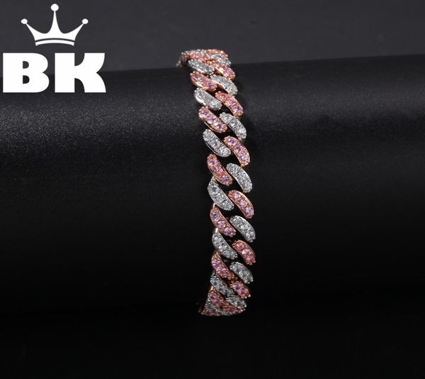 

hip hop copper 9mm micro pave cz cuban link bracelet cubic zircon mens punk 7inch8inch miami bracelet accept custom color5802442, Black