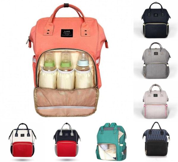 

land diaper bag multifunction waterproof travel backpack nappy bags for baby care large capacity stylish and durable1529966, Black;red