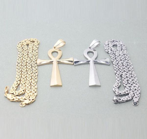 

amulet pendant symbol of life necklaces jewelry gifts chains stainless steel ankh necklace god ankh pendant necklace9133902, Silver