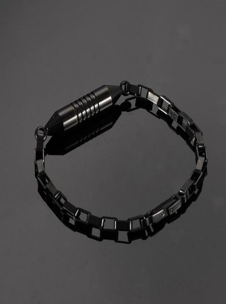 

bangle cremation bracelet for ashes cylinder urn human pet memorial keepsake necklace men women5108284, Black