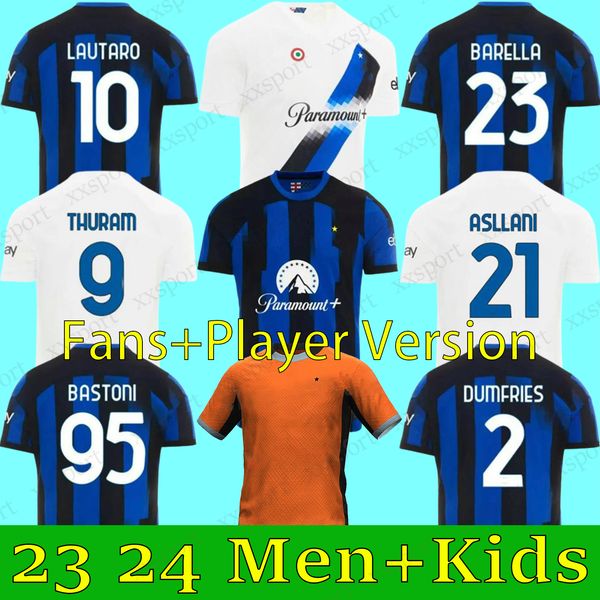 

23 24 lautaro lukaku inters milans soccer jerseys anniversary correa dzeko barella asllani frattesi brozovic 2023 2024 home football shirt u, Black;yellow