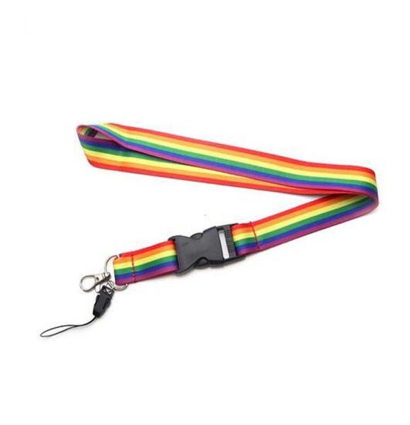 

new 10pcs rainbow neck strap lanyard for key id card cell phone straps usb badge holder diy neck strap hang rope lariat lanyards1259718, Silver