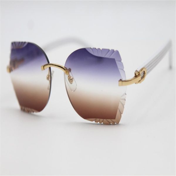 

new popular carved lens optical 8200762a rimless sunglasses metal mix white import plank glasses sun glasses219n, White;black
