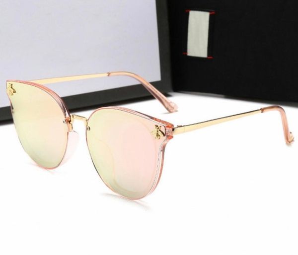 

whole2018 new brand glasses little bee glasses new round frame sunglasses european and american internet celebrities retro s9356531, White;black