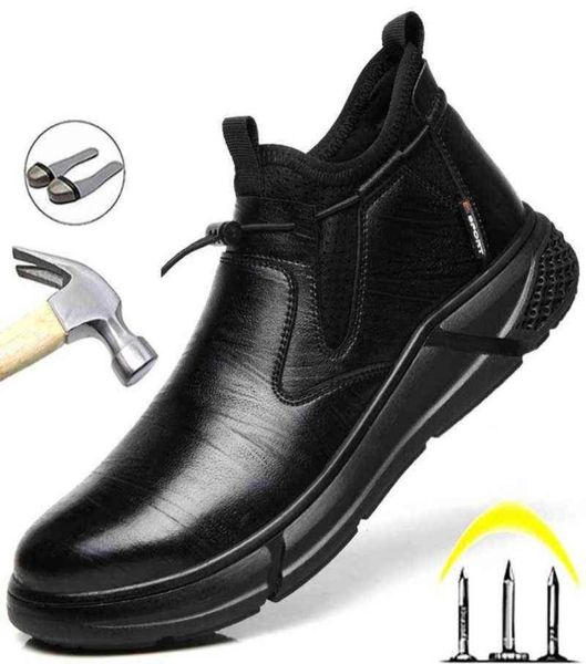 

male work safety shoes indestructible sneakers men waterproof protective punctureproof security footwear8277063, Black