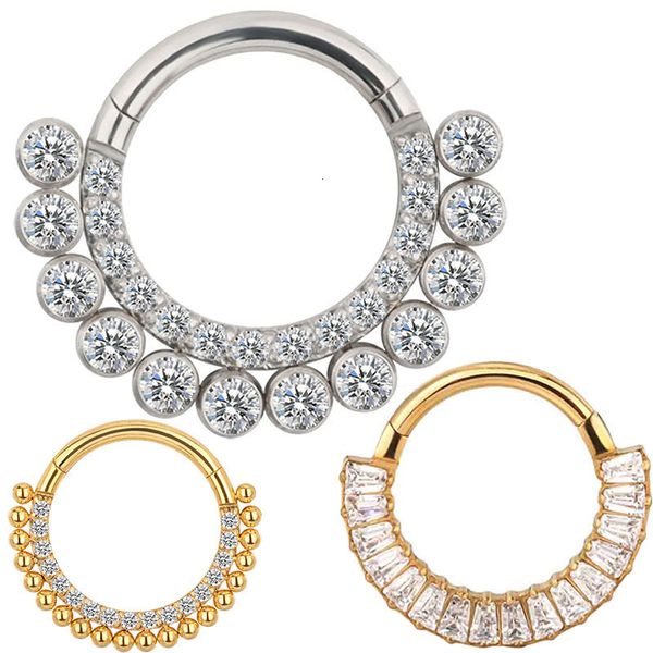 

labret lip piercing jewelry g23 ear nose pierc cartilage earring earlobe cz paved side rings hoops clicke tragus ring body 230906, Black