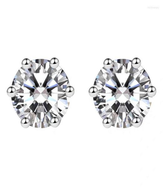 

stud rose gold moissanite earrings 1ct vvs lab diamond fine jewelry for women anniversary gift total 2ct real au750 earringstud ki5642667, Golden;silver