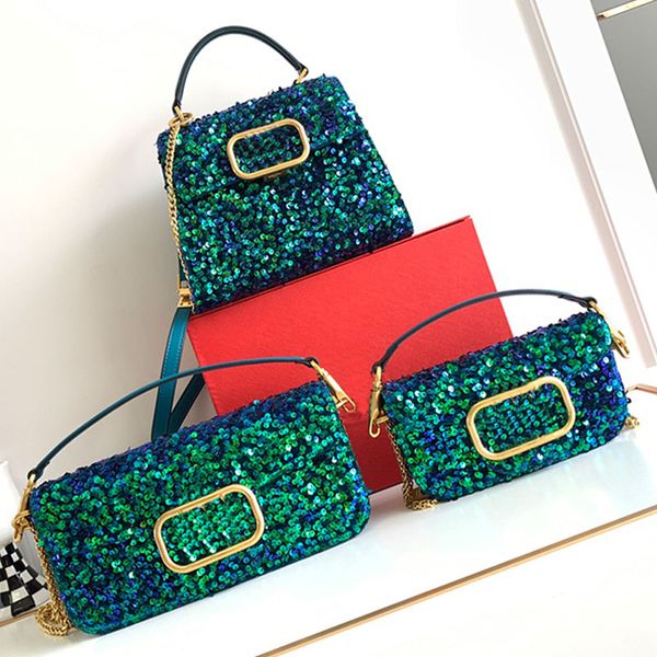 

sequin handbag cross body bag fashion shoulder bags women tote purse gold hardware sheepskin lining removable handle sliding chain flap clut