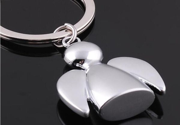

creative design lovely angel keychain men women key holder chain ring car bag pendant charm wedding gifts 500pcs5440520, Silver
