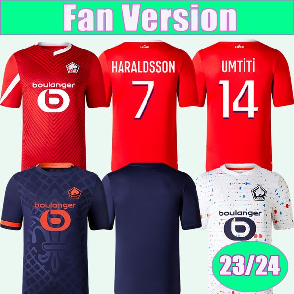 

23 24 lille mens soccer jerseys j. david andre yazici cabella ounas gudmundsson umtiti home away 3rd short sleeves football shirt uniforms, Black;yellow