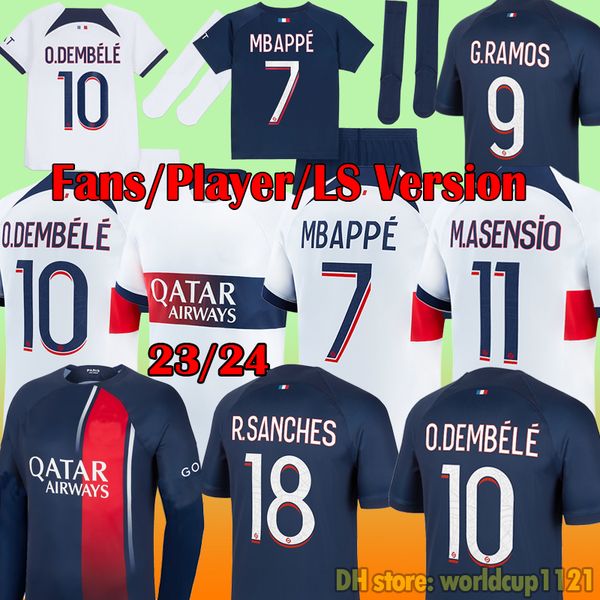 

23 24 psgs soccer jerseys mbappe maillot de football 2023 2024 hakimi verratti vitinha zaire-emery lee kang in danilo jersey men kids kit ma, Black;yellow