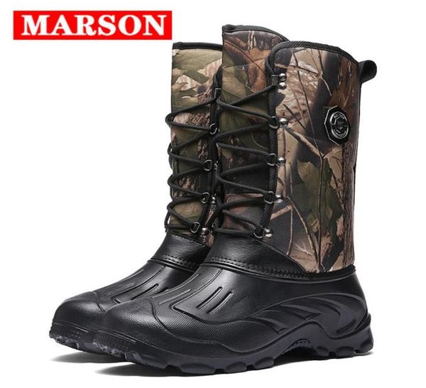 

marson men snow boots winter plus velvet thickening thermal shoes cotton plush keep warm outdoor boots big size 4046 men shoes 201514003, Black