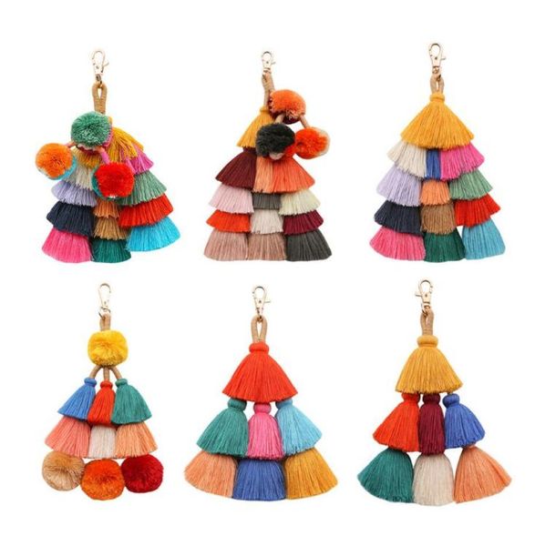

fashion bohemia tassel key chain diy jewelry accessories handmade tassel ornaments european and american ethnic style bag pendant 5461344, Slivery;golden