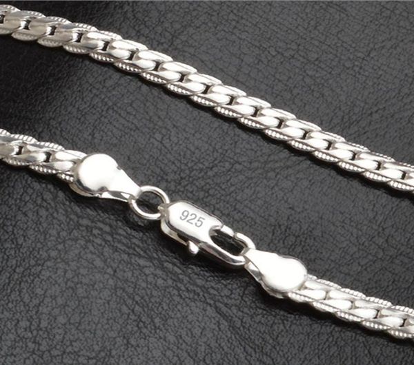 

5mm fashion chain 925 sterling silver necklace pendant men jewelry full side necklace7871819