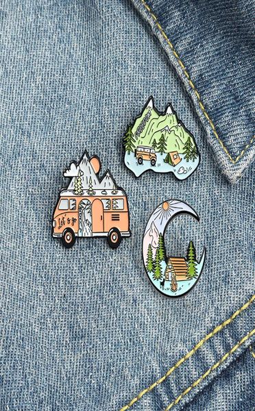 

bus moon camping enamel pin dom tent house brooch clothes collar backpack decoration jewelry badge gifts for friends3548093, Gray