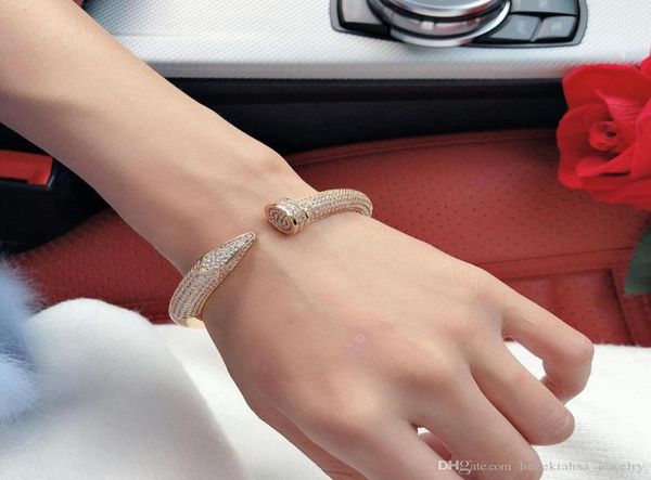 

internet celebrities screw full drill nails bracelet gold bracelets women bangles punk for gift luxurious superior qualit3185777, Black