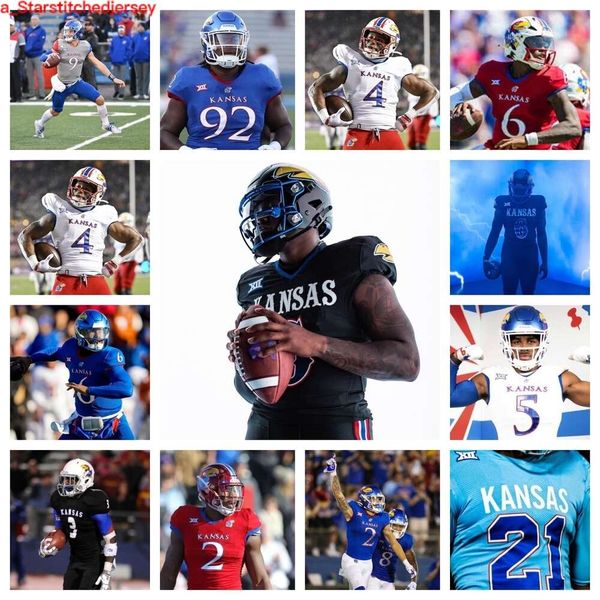 

2023 kansas jayhawks football jersey 45 trevor kardell 10 jayson gilliom 46 davion westmoreland 92 tommy dunn jr. 3 tanaka scott 88 tevita n, Black