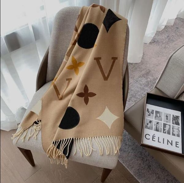 

Echarpe Silk Scarf Brand Designer V Scarf Cashmere Thick Shawl Women Winter Wram Pashmina Long Wraps Hijab Wit