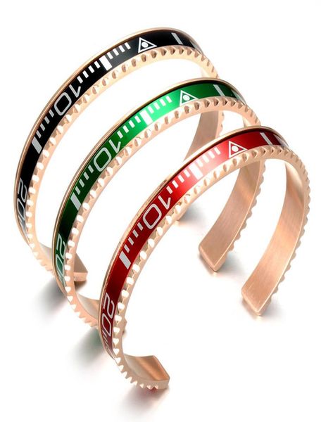 

woman multifunctional speedometer power bracelet vners watch cuff jewelry stainless steel rose gold plating italian jewelry man sp6515008, Black