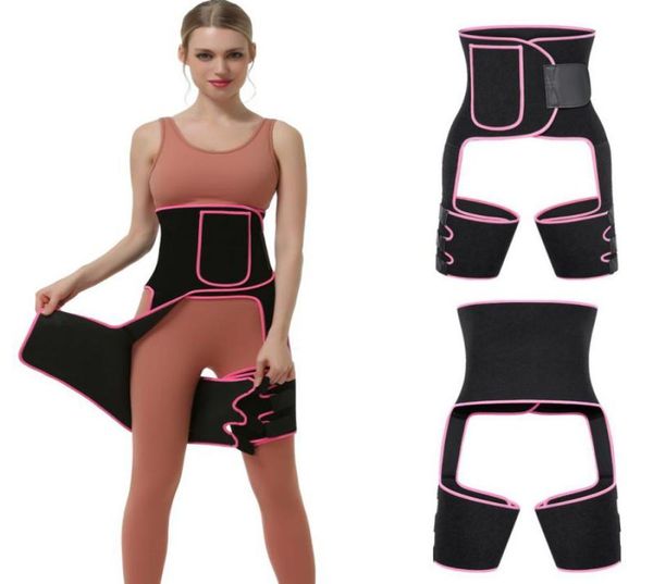 

neoprene slim thigh trimmer leg shapers slimming belt waist trainer sweat shapewear fat burning compress belt 20206142450, Black;gray