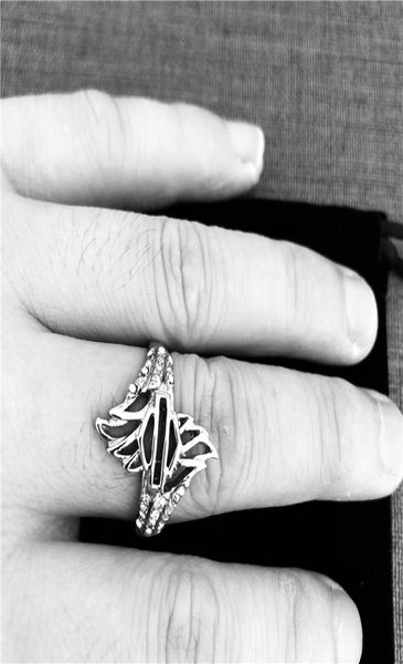 

5pcslot clean crystal motorcycles ring 316l stainless steel fashion jewelry girls shield wings biker ring size 5111442068, Silver