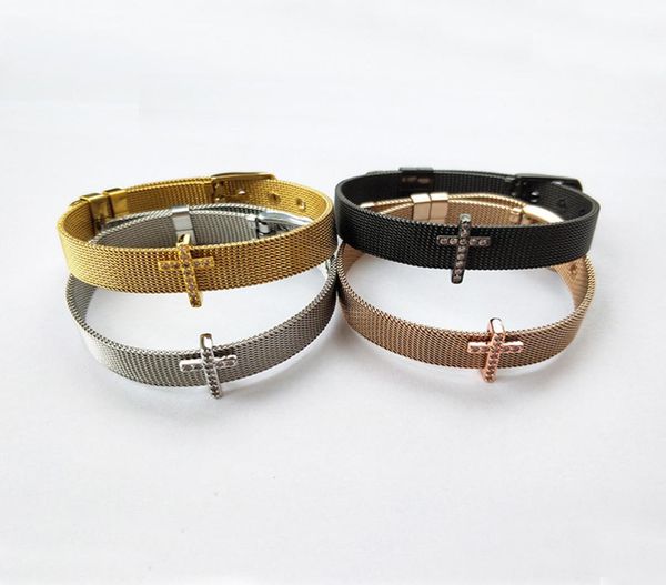 

fashion jewelry watch belt bracelet,micro pave cz shape spacers charm adjustable bangle for xmas gifts bg2414766485, Black