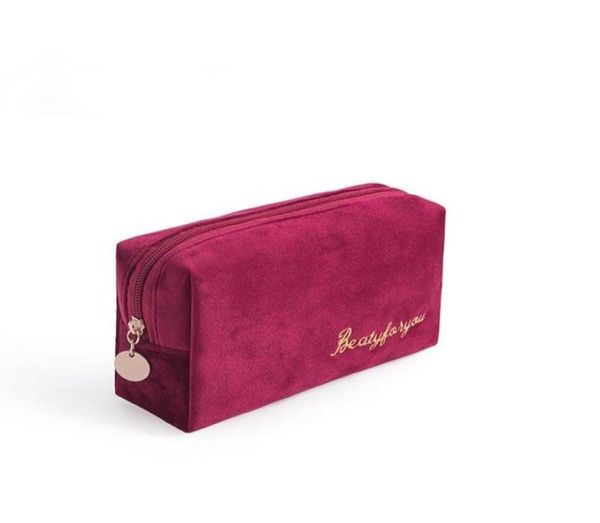 

girls velvet organizer cosmetic bag vintage soft toiletry package women travel makeup bags lipstick pouch beauty case handbag711903959411