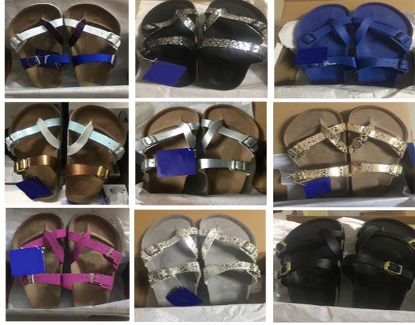 

new mayari style designer cow leather flat sandals slide two buckle fashion design comfortable summer beach siz7079081, Black