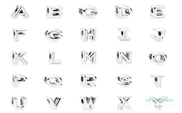 

authentic 925 sterling silver fits bracelet beads english letter charms european charm chain necklace fashion diy jewelry6081085, Black