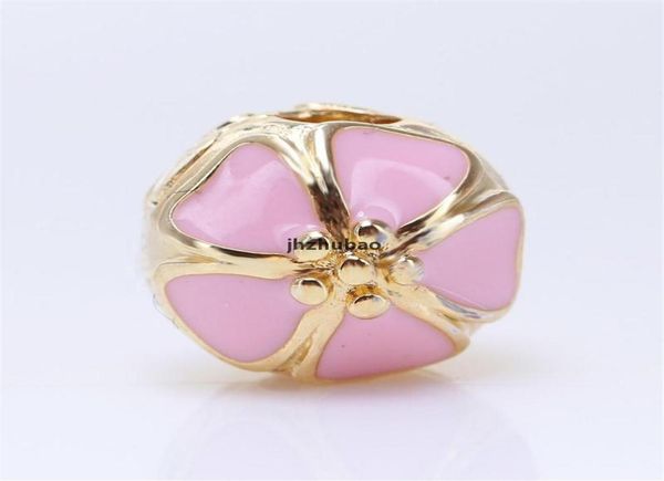 

cherry blossom beads charms whole s925 sterling silver fits for style charms bracelets 311g1210730, Bronze;silver