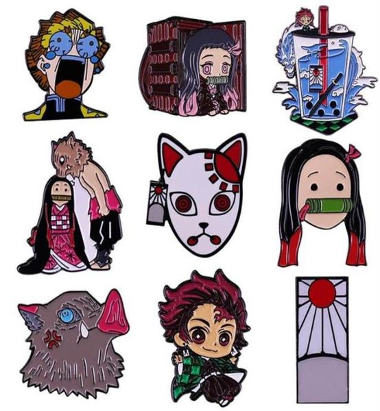

pins brooches kimetsu no yaiba brooch kamado tanjirou nezuko inosuke zenitsu pin japanese anime manga jewelry234v9359602, Gray