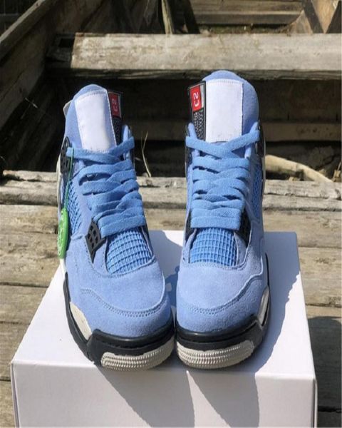 

2021released 4 se university blue men basketball shoes 4s suede tech grey outdoor sports sneakers ct8527400 with original box us76433689