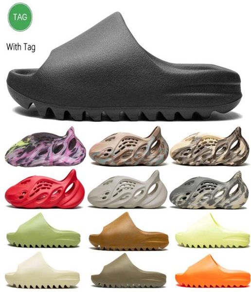 

slippers men woman comfortable sandals glow green soot onyx black bone resin desert sand pure slides mens slide sandal white 1047010