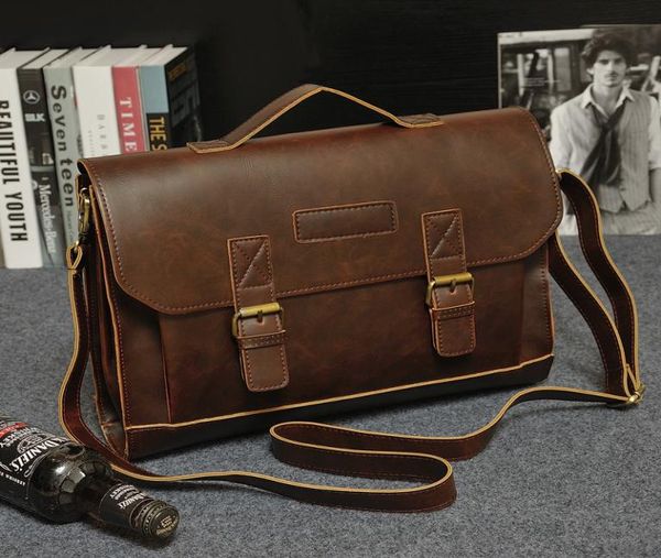 

2016 brand designer mens bag genuine vintage leather tote bags messenger bag for men laphandbag briefcases men business should3090248