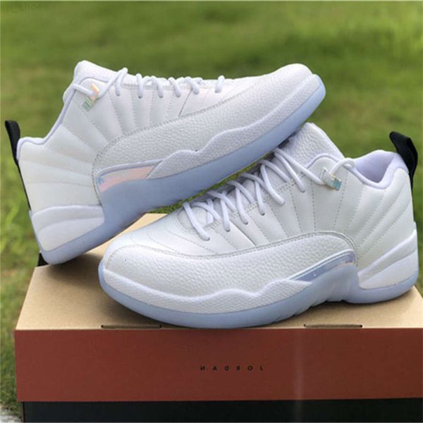 

mens 12 low easter basketball shoes jumpman 12s xii all white sports sneakers size ship with