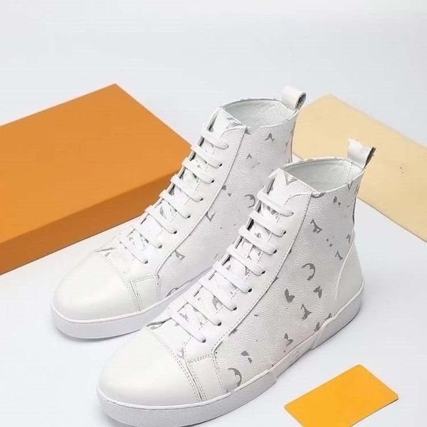 

dress shoes leather flower shoe canvas sneakers luxury designer rivoli high mens embossed classic shoes 04, Black