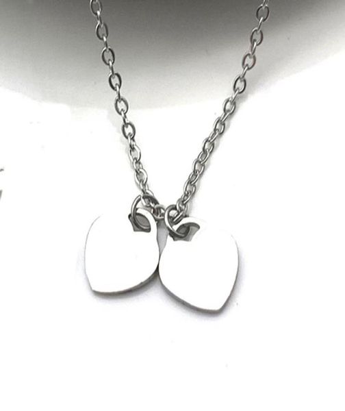 

luxury heart necklace woman a set of packaging stainless steel blue pink green pendant jewelry valentine day christmas gifts for g1817998, Silver