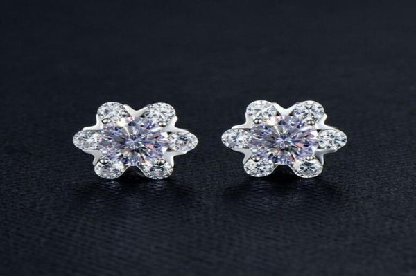 

sterling silver s925 2ct moissanite diamond earring women wedding engagement earrings excellent cut brilliant hip hop gift5899423, Golden;silver
