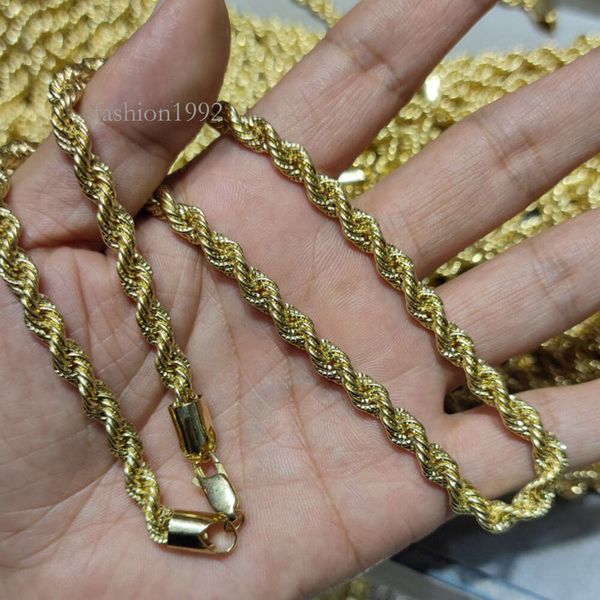 

6Mm Thickness Pure 18Ct Gold Rope Chain Au750 Semifinished Chains Jewelry Diy Necklace Bracelet Earring Accessories Chain